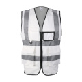 Custom Police 100% Polyester white Reflective Traffic Safety Vest with pockets